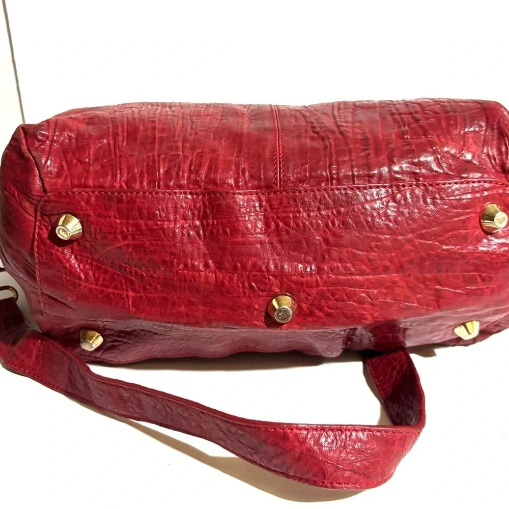 Monserat de lucca Elegant Red Leather Handbag